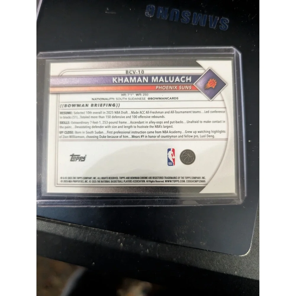 2024-25 Bowman Chrome Khaman Maluach Green Shimmer Refractor RC 65/99 BCV-10